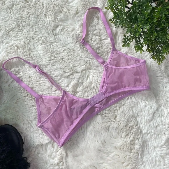 Skims Pink Mesh Sheer Bra – Size Small - Picture 4 of 4